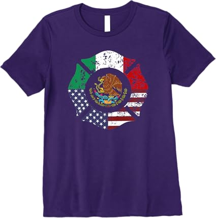 USA American Mexico Mexican Flag Escudo Nacional de México Premium Women T-Shirt - Patriotic Tee for Americans & Mexicans