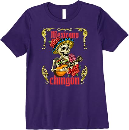 Mexicano Chingon Mariachi Skull Día de los Muertos Premium Women T-Shirt – Stylish Day of the Dead Shirt