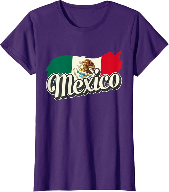 Mexican Flag Women T-Shirt with Mexico Lettering - Stylish Mexico Bandera Tee