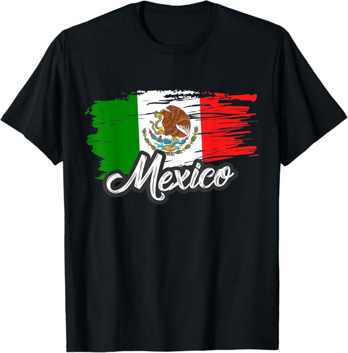 Vintage Mexican Flag Men T-Shirt - Retro Bandera Mexicana Design
