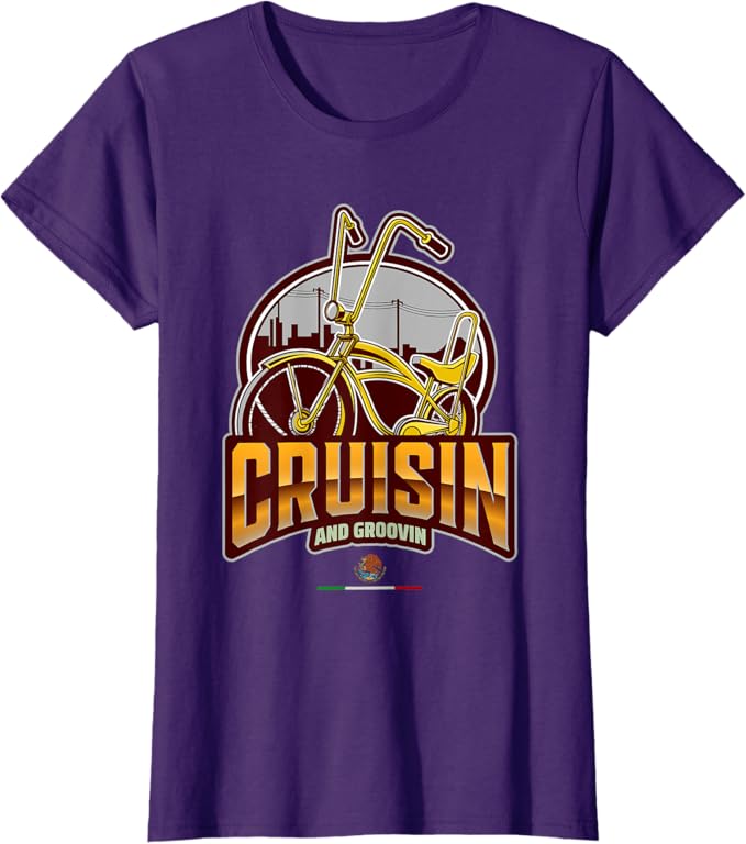 Chicano Lowrider Bike Women T-Shirt – Cruisin’ & Groovin’ Mexican Style
