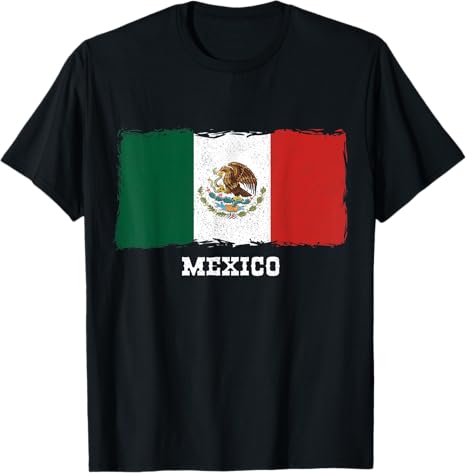 Vintage Mexico Flag Men T-Shirt | Retro Bandera Mexicana Shirt