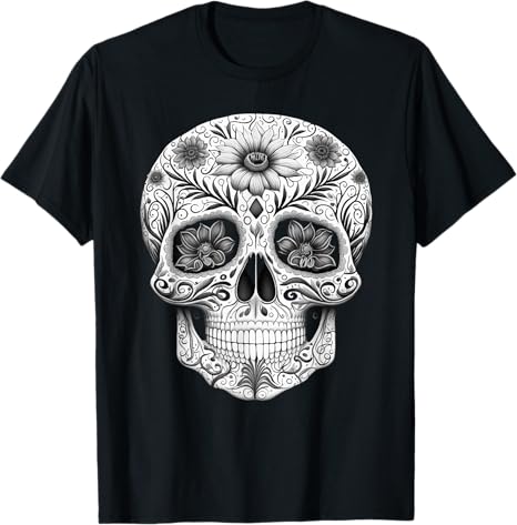 Dia De Los Muertos Mexican Skull Art Men T-Shirt – Halloween & Day of the Dead Apparel