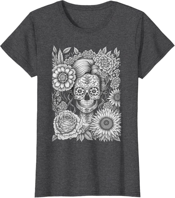Creepy Calaveras Catrina Women T-Shirt - Mexican Day of the Dead Holiday Shirt