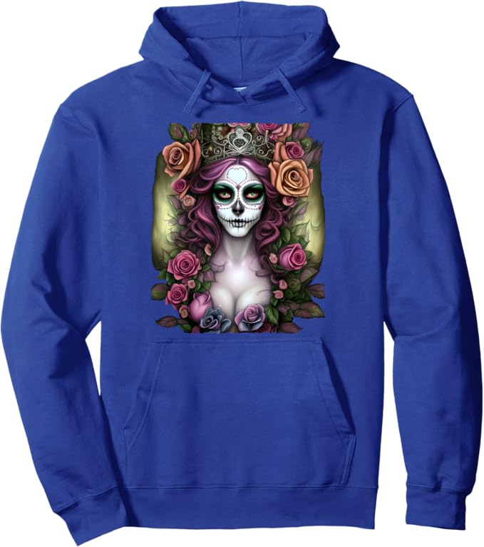 Mexico Dia De Los Muertos Calaveras Catrina Day of the Dead Pullover Hoodie - Chicano Style