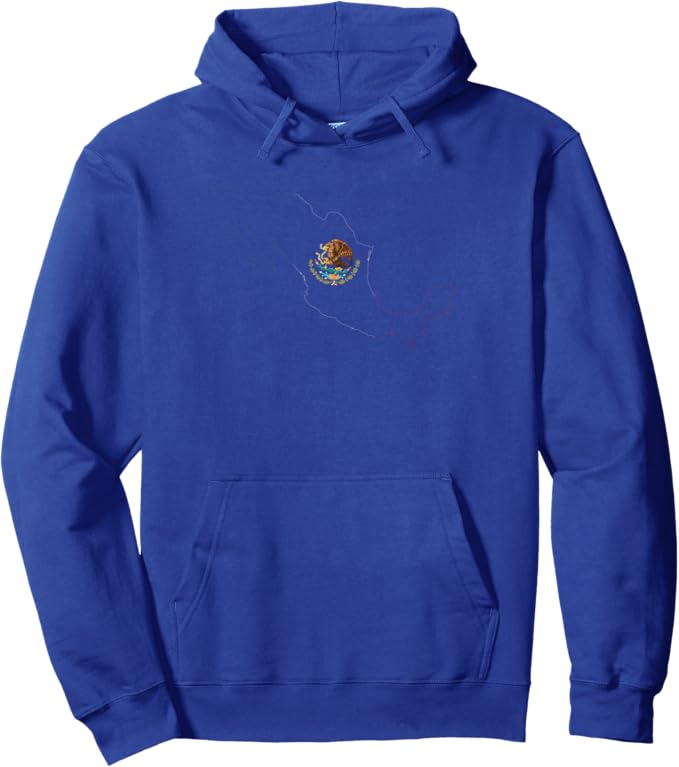 Mexico Flag Pullover Hoodie - Escudo Nacional de México Map Mexican Pride Design