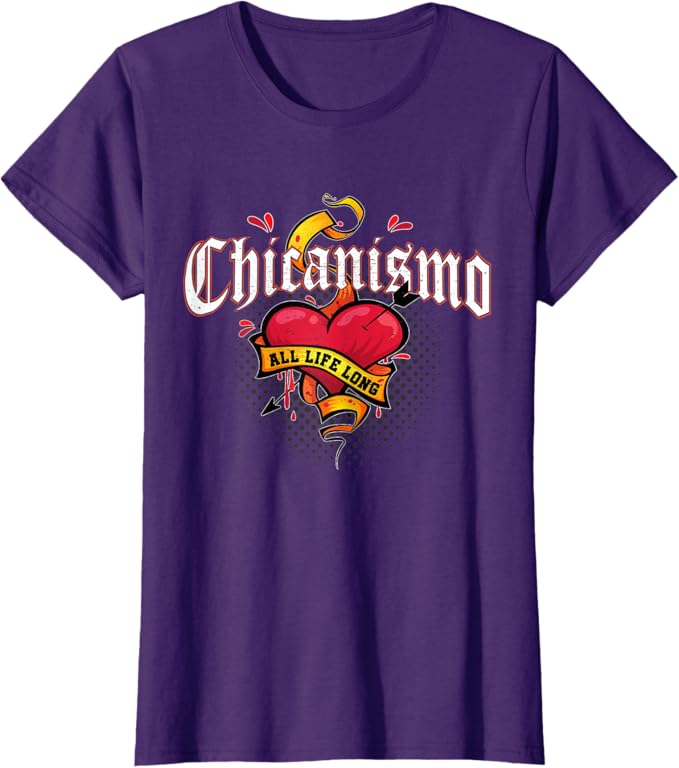 Chicanismo Retro Mexican Chicano Heart Women T-Shirt – All Life Long Style