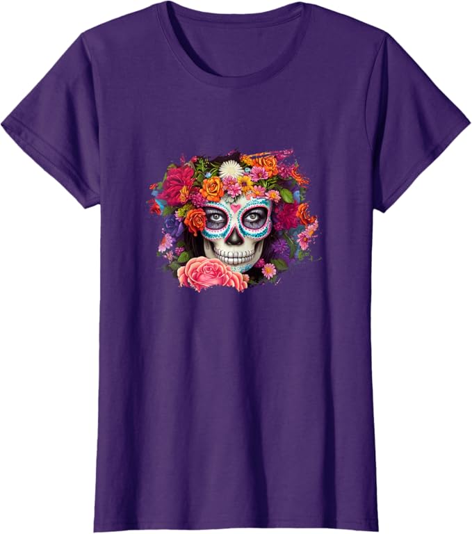 Mexico Day of the Dead Skull Women T-Shirt | Dia De Los Muertos Shirt