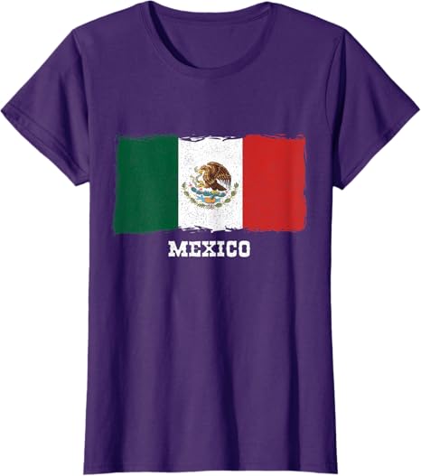 Vintage Mexico Flag Women T-Shirt | Retro Bandera Mexicana Shirt