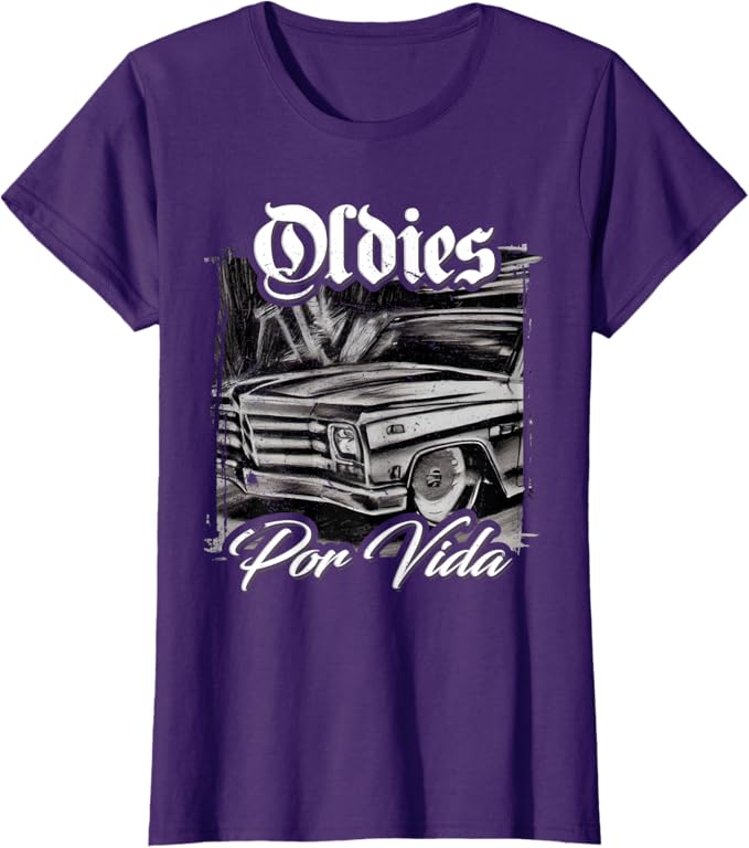 Oldies Por Vida Vintage Car Lowrider - Mexican Chicano Women T-Shirt