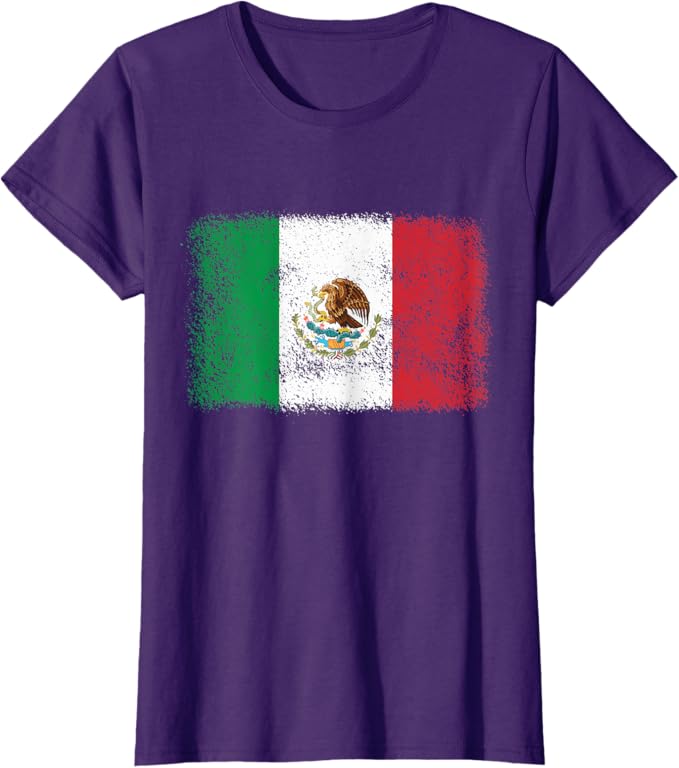 Retro Mexico Flag Women T-Shirt - Mexican Bandera Pride Camiseta