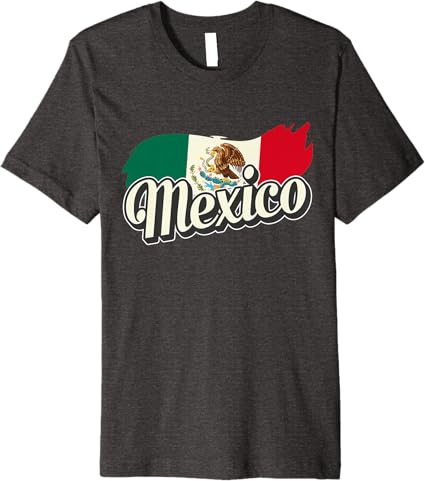 Premium Mexican Flag Men T-Shirt with Mexico Lettering – Mexico Bandera Design
