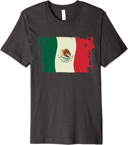 Premium Vintage Mexico Flag Men T-Shirt - Bandera Mexicana Camiseta