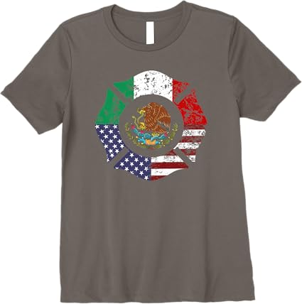 USA American Mexico Mexican Flag Escudo Nacional de México Premium Women T-Shirt - Patriotic Tee for Americans & Mexicans