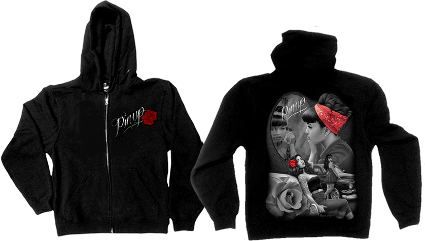 Women's Zip Hoodie - Pin Up
