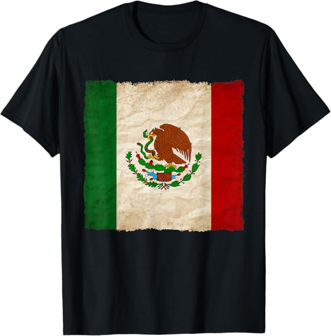 Vintage Mexican Flag Men T-Shirt – Mexico Pride Camiseta Shirt