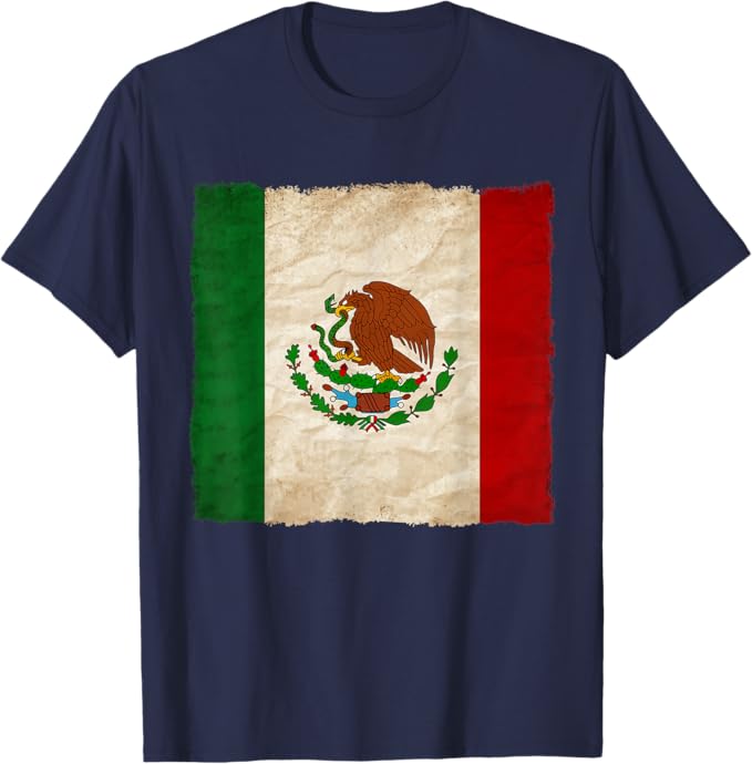 Vintage Mexican Flag Men T-Shirt – Mexico Pride Camiseta Shirt
