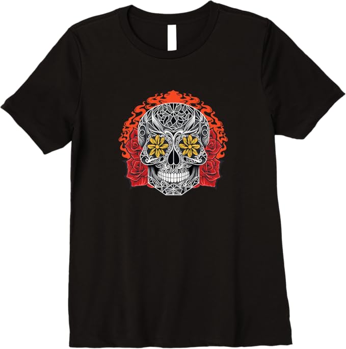 Day of the Dead Sugar Skull Women T-Shirt - Calaveras Mexico Holiday Apparel