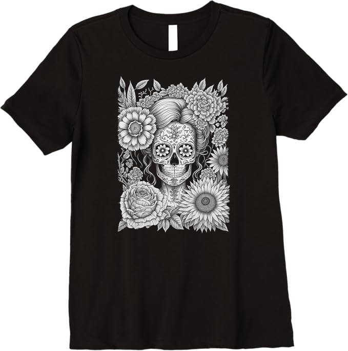 Creepy Calaveras Catrina Women T-Shirt - Mexican Day of the Dead Holiday Premium Apparel