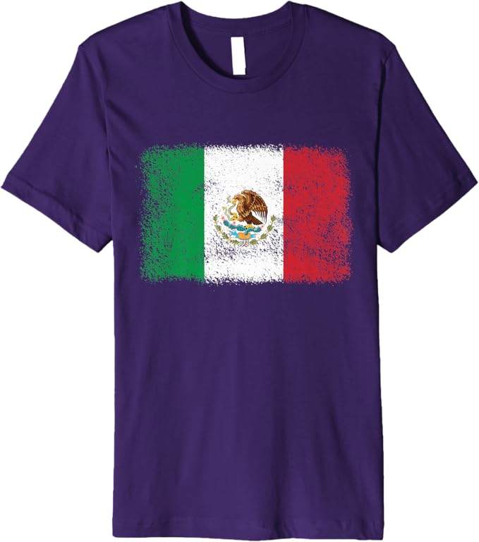 Retro Mexico Flag Men T-Shirt - Mexican Bandera Pride Premium Apparel