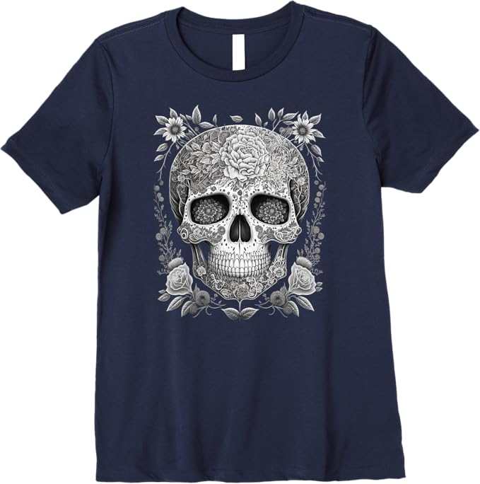 Mexican Skull Women T-Shirt - Camisas de Calaveras Premium Apparel