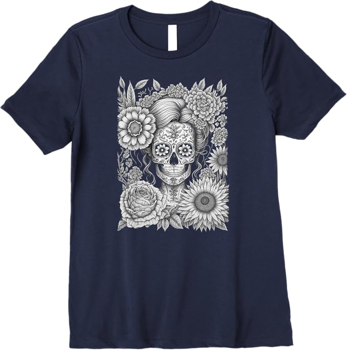 Creepy Calaveras Catrina Women T-Shirt - Mexican Day of the Dead Holiday Premium Apparel
