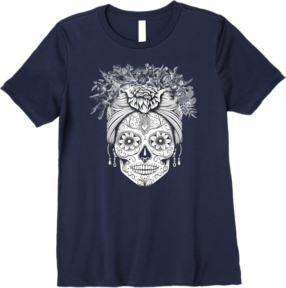 Dia de los Muertos Women T-Shirt - Mexican Sugar Skull Calaveras Premium Apparel