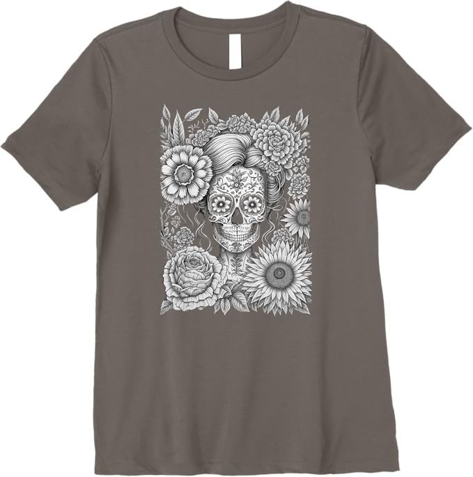 Creepy Calaveras Catrina Women T-Shirt - Mexican Day of the Dead Holiday Premium Apparel