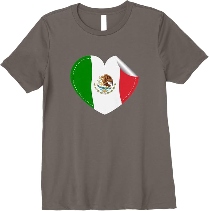 Mexican Flag Heart Women T-Shirt - Bandera de México Corazón Premium Apparel