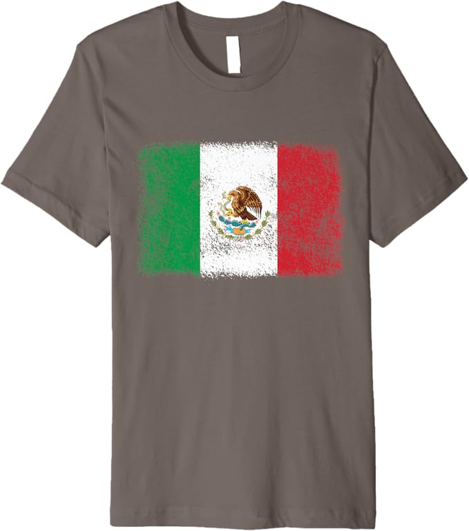 Retro Mexico Flag Men T-Shirt - Mexican Bandera Pride Premium Apparel