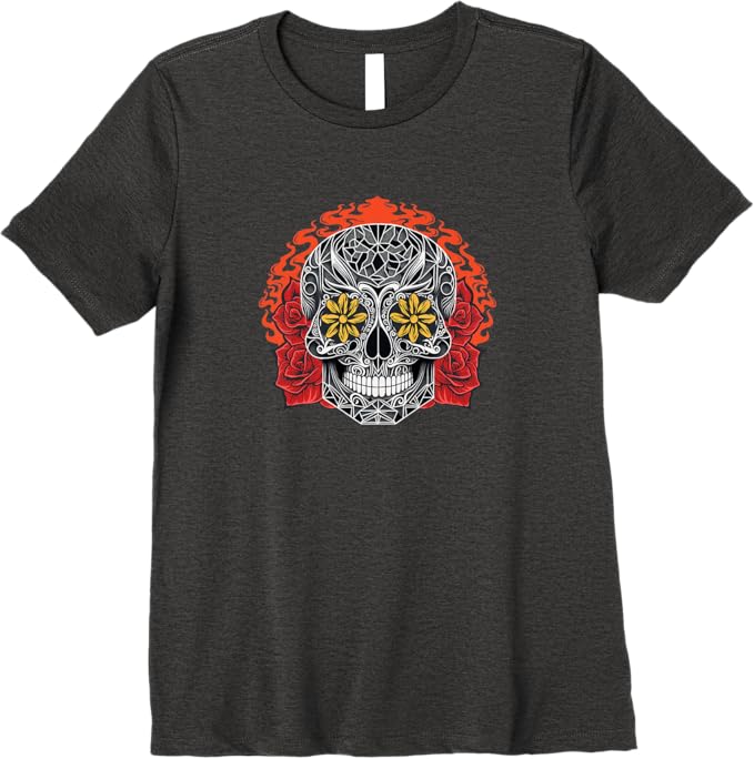 Day of the Dead Sugar Skull Women T-Shirt - Calaveras Mexico Holiday Apparel