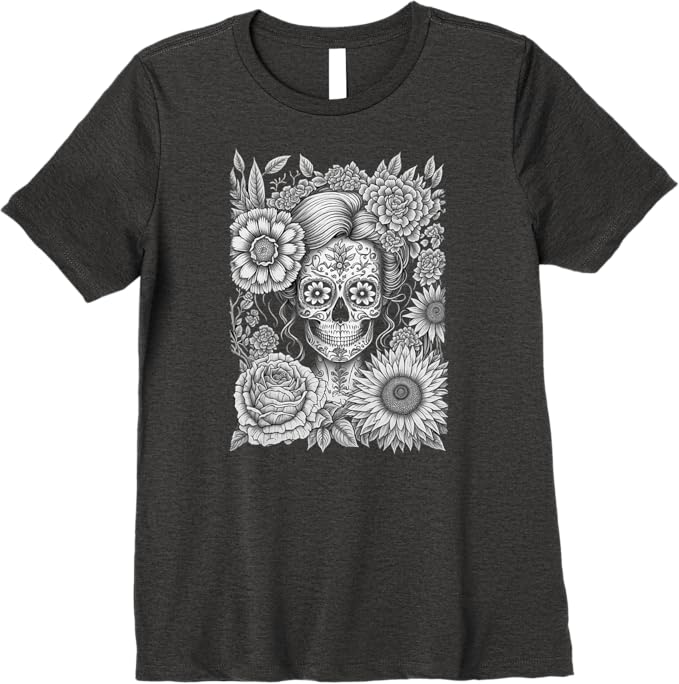Creepy Calaveras Catrina Women T-Shirt - Mexican Day of the Dead Holiday Premium Apparel