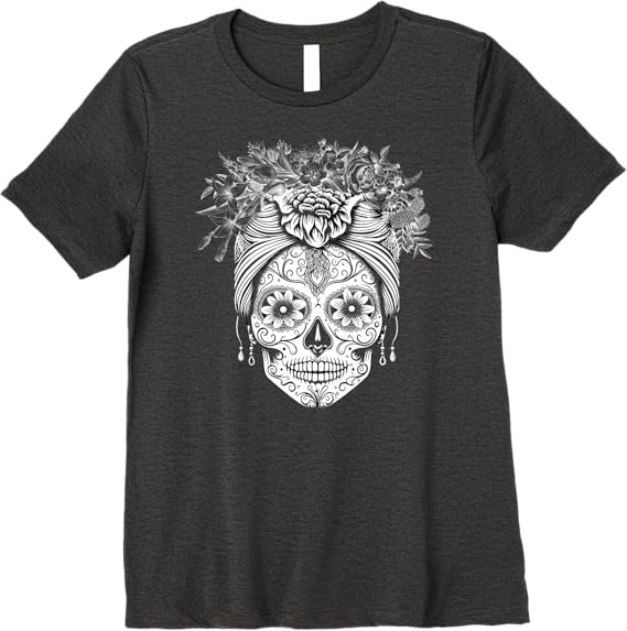Dia de los Muertos Women T-Shirt - Mexican Sugar Skull Calaveras Premium Apparel