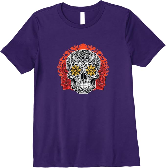 Day of the Dead Sugar Skull Women T-Shirt - Calaveras Mexico Holiday Apparel