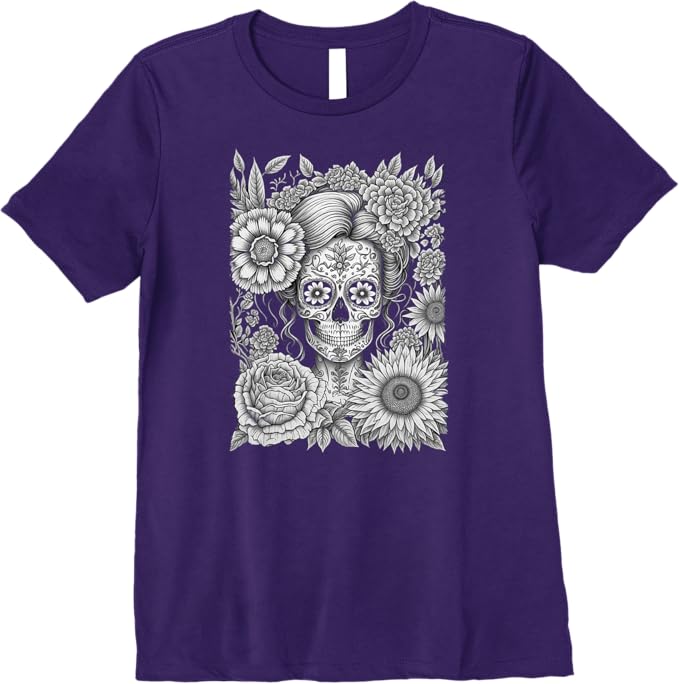 Creepy Calaveras Catrina Women T-Shirt - Mexican Day of the Dead Holiday Premium Apparel