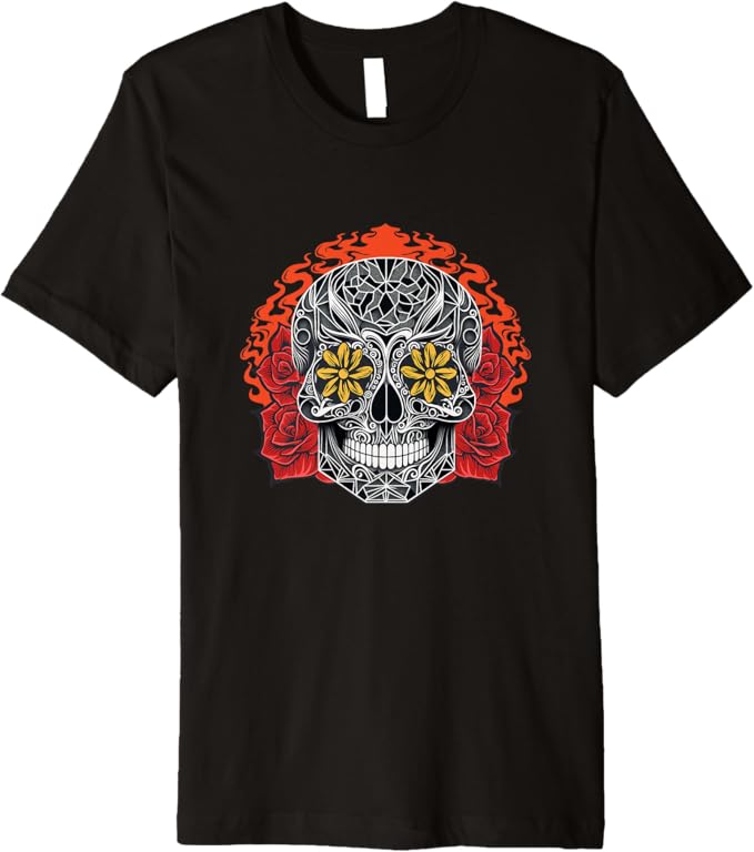 Calaveras Sugar Skull Day of the Dead Mexican Holiday Men T-Shirt – Festive Dia de los Muertos Apparel
