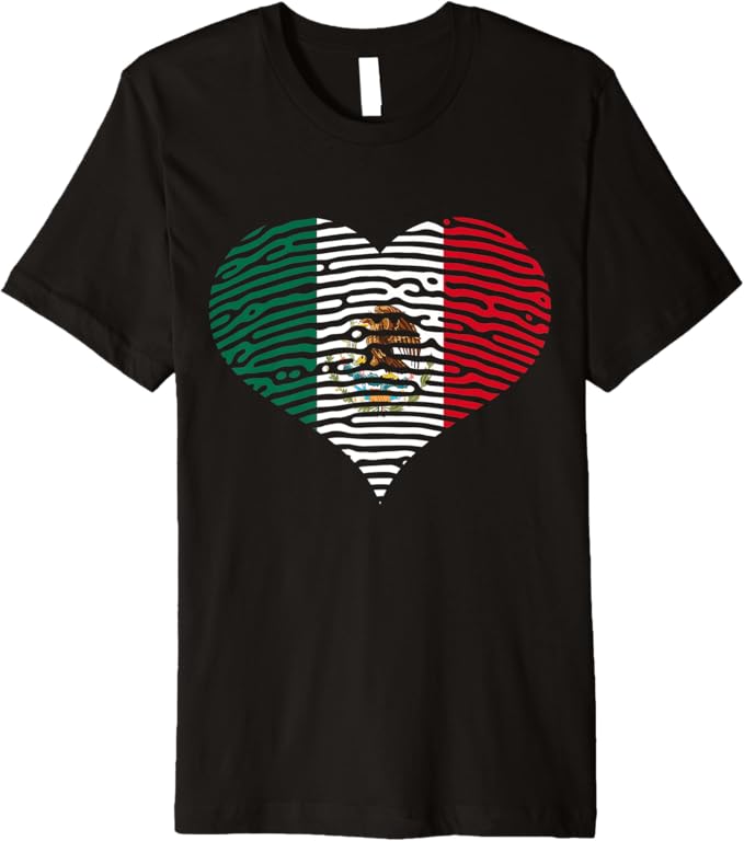 DNA Mexican Bandera Men T-Shirt - Mexican Flag As Heart Premium Apparel