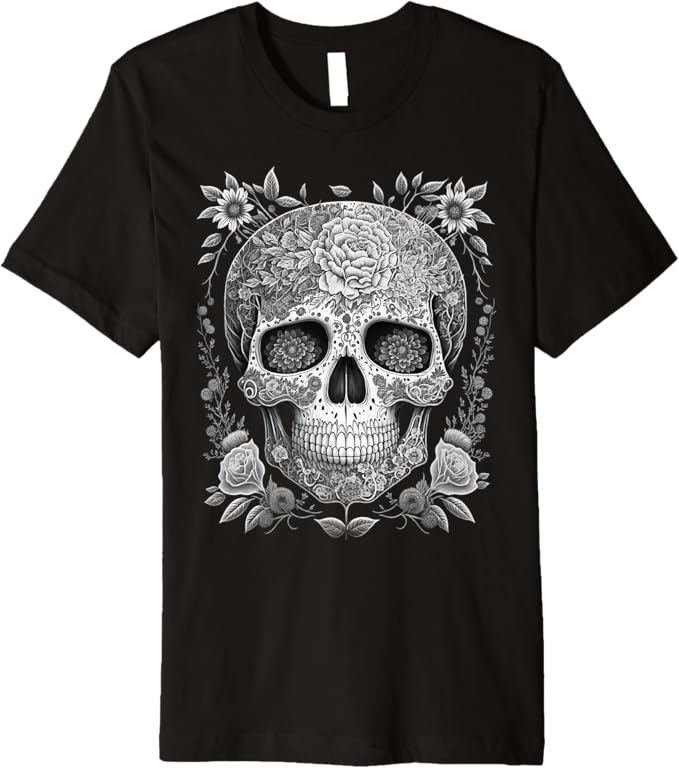 Mexican Skull Men T-Shirt - Camisas de Calaveras Premium Apparel