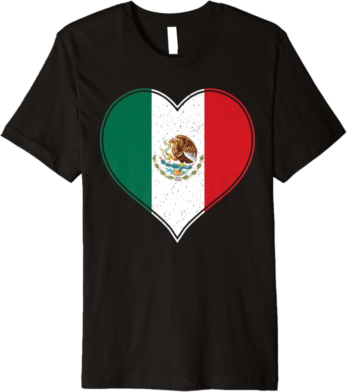 Corazón Mexicano Men T-Shirt - Mexican Flag Bandera de México Premium Apparel