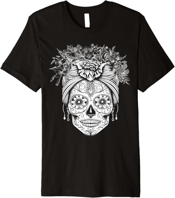 Dia de los Muertos Men T-Shirt - Mexican Sugar Skull Calaveras Premium Apparel