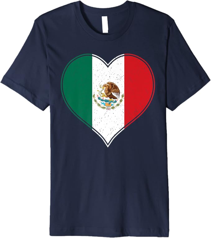Corazón Mexicano Men T-Shirt - Mexican Flag Bandera de México Premium Apparel