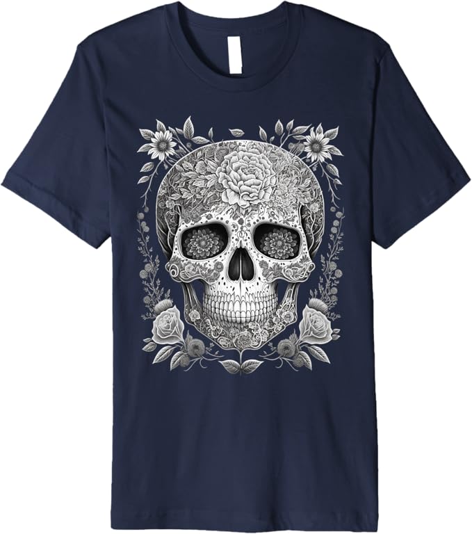 Mexican Skull Men T-Shirt - Camisas de Calaveras Premium Apparel