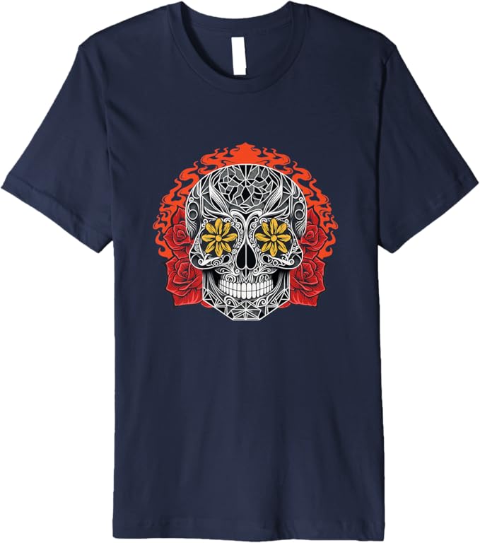 Calaveras Sugar Skull Day of the Dead Mexican Holiday Men T-Shirt – Festive Dia de los Muertos Apparel