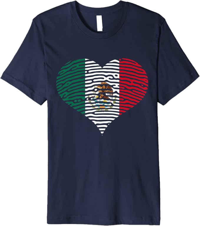 DNA Mexican Bandera Men T-Shirt - Mexican Flag As Heart Premium Apparel