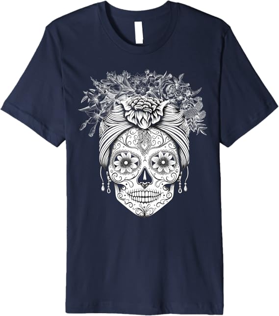 Dia de los Muertos Men T-Shirt - Mexican Sugar Skull Calaveras Premium Apparel