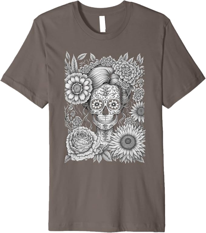 Creepy Calaveras Catrina Men T-Shirt - Mexican Day of the Dead Holiday Premium Apparel