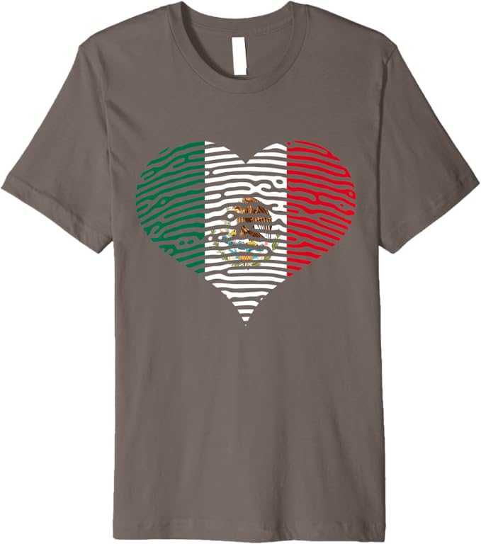 DNA Mexican Bandera Men T-Shirt - Mexican Flag As Heart Premium Apparel