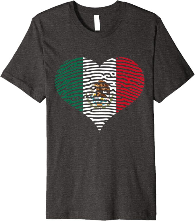 DNA Mexican Bandera Men T-Shirt - Mexican Flag As Heart Premium Apparel