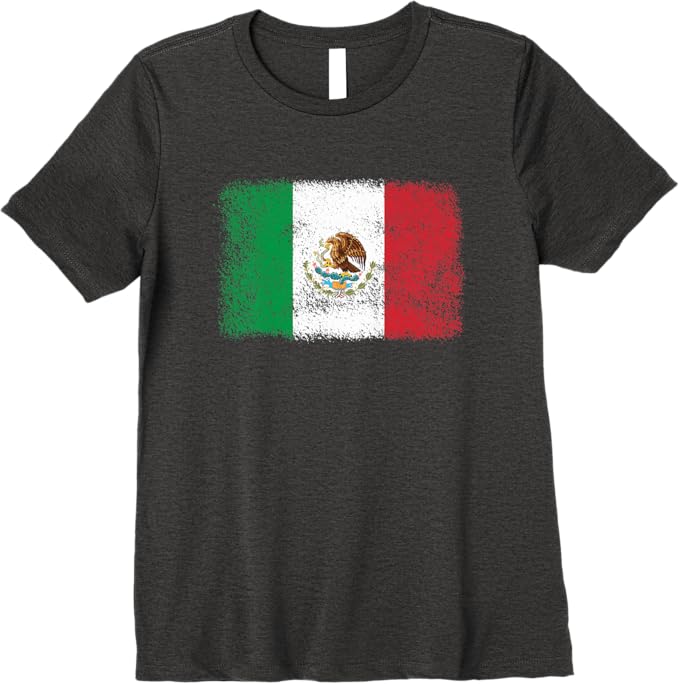 Retro Mexico Flag Women T-Shirt - Mexican Bandera Pride Premium Apparel