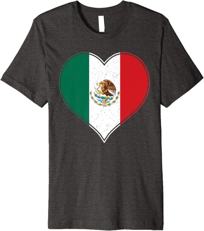 Corazón Mexicano Men T-Shirt - Mexican Flag Bandera de México Premium Apparel